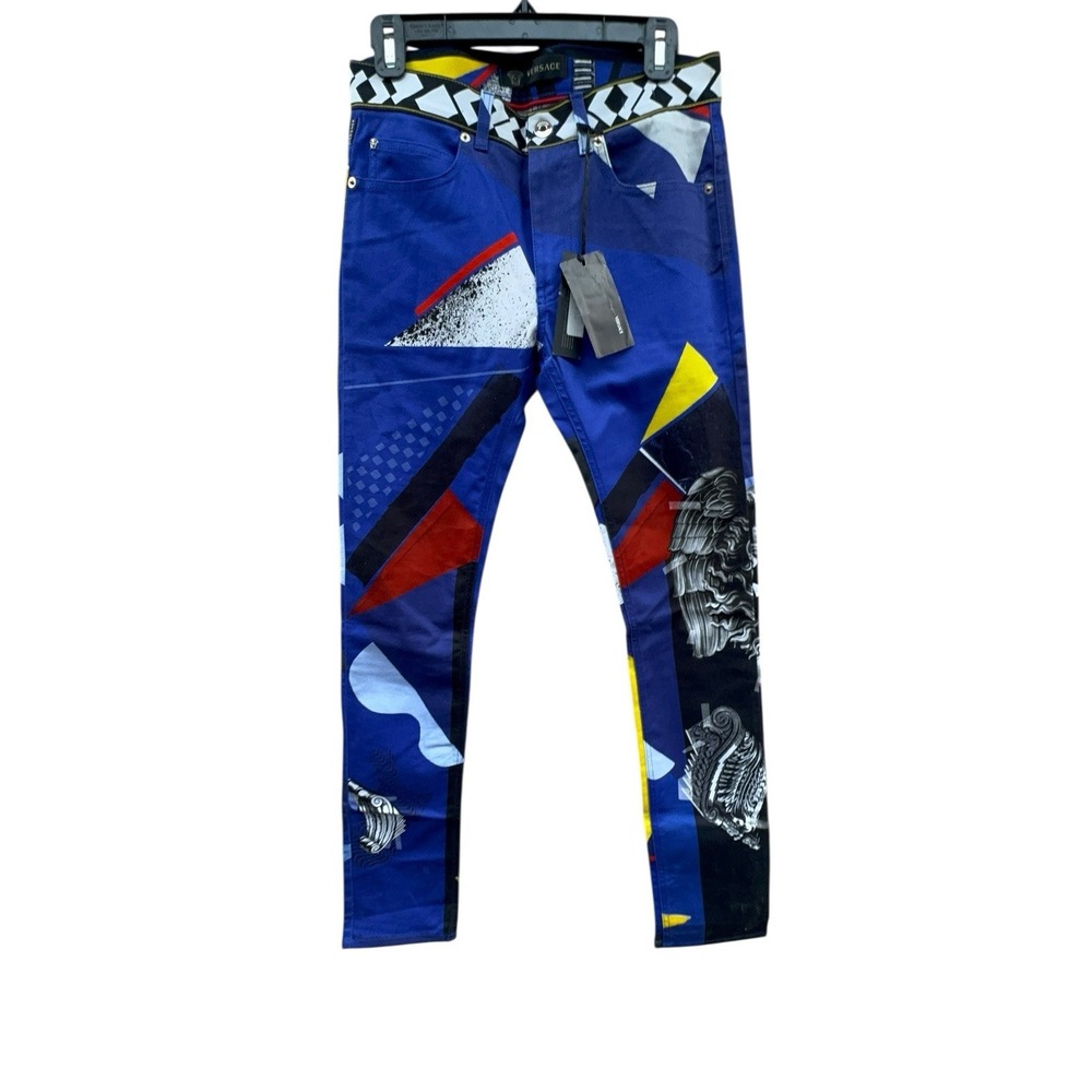 Versace Runway Graphic Art Jeans Medusa CLG Italy $1,500‎ Retail Rare